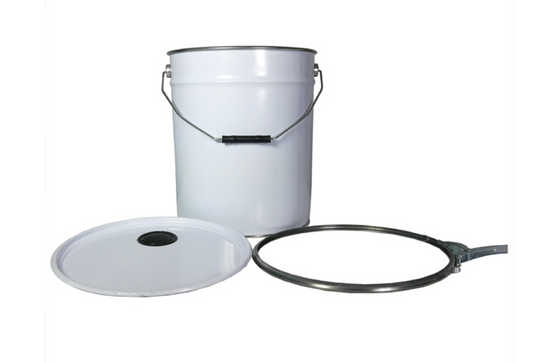 Pail UN White/Plain with Ring & Latch + SPOUT Lid 20